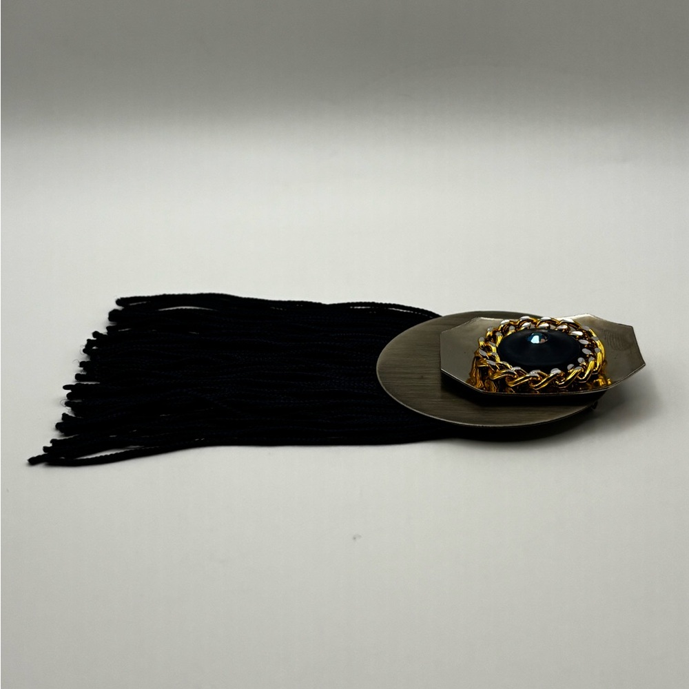 Handmade Mixed Metal Geometric Tassel Brooch – Avant Garde Statement Pin - Picture 7 of 12